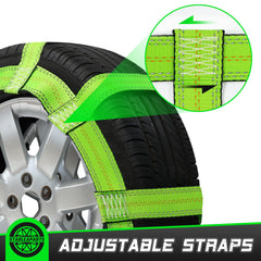 STARLEAPARTS wheel net keeps wheels snug and prevents sliding during transport.