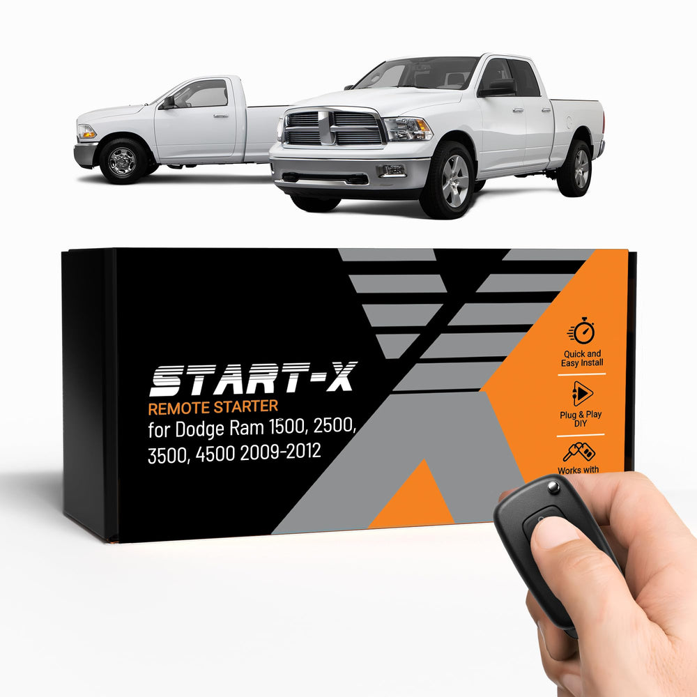 Start-X remote start kit installed on a Dodge RAM front view for quick warm-up.