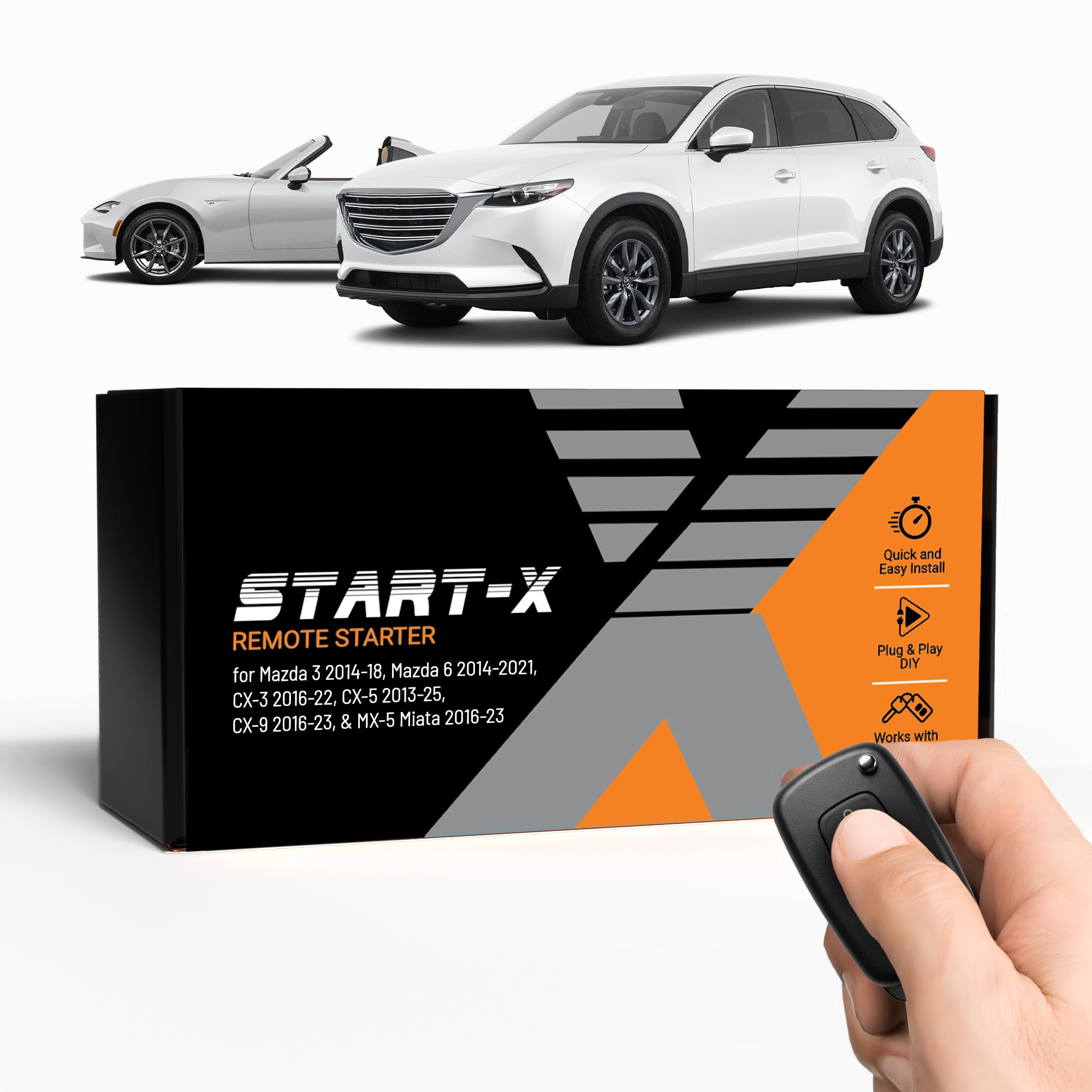 Start-X remote starter kit for Mazda3 with quick plug-and-play installation.