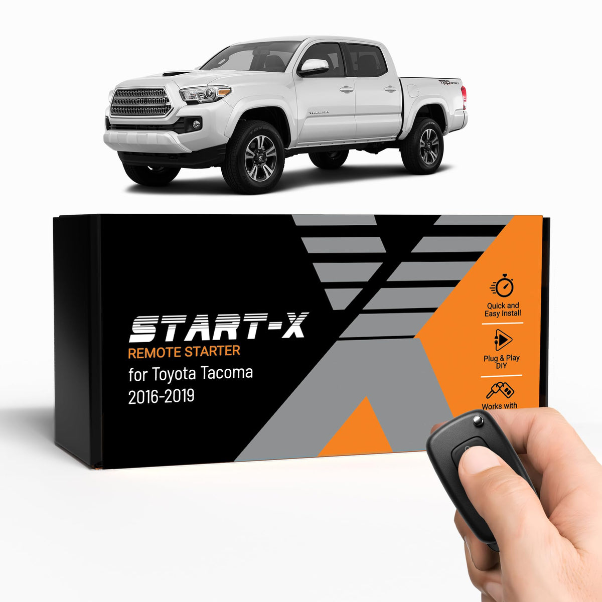 Start-X remote starter for Toyota Tacoma 2016–2019, push-to-start ignition, easy pre-heating use case