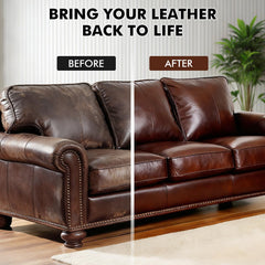 STARTSO WORLD before-after leather restoration shows dramatic rejuvenation.