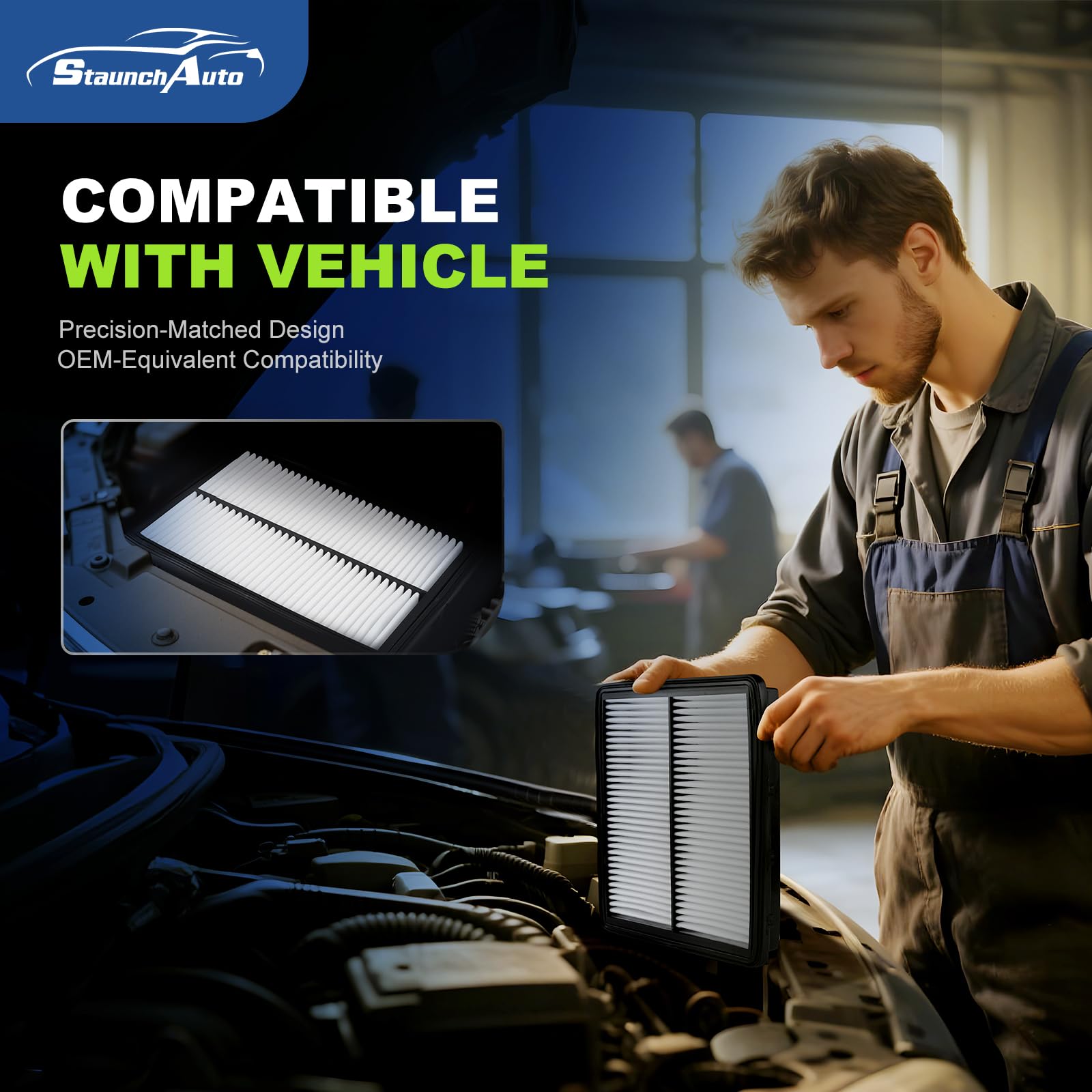 StaunchAuto activated carbon cabin filter adsorbs odors and gases