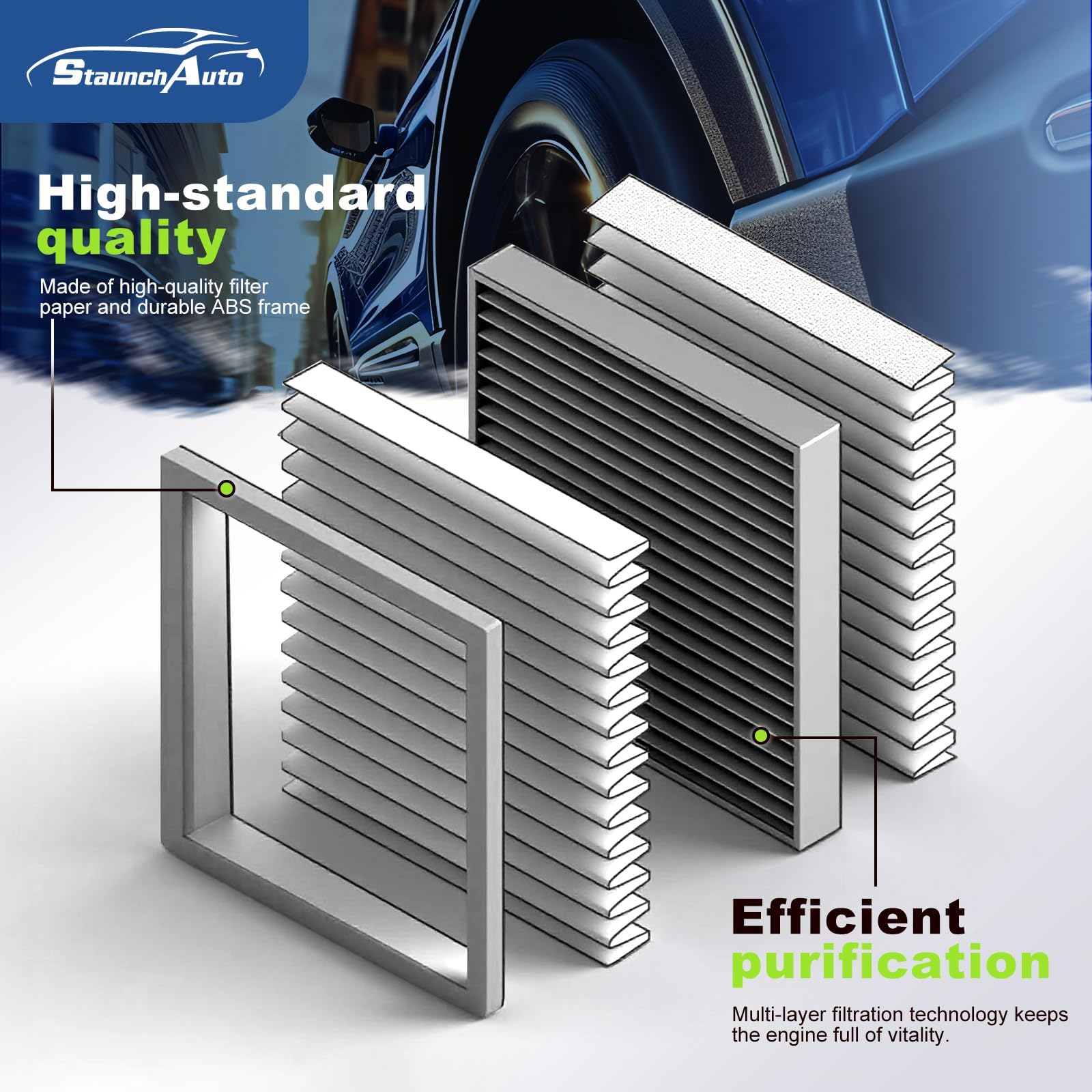 StaunchAuto engine air-filter assembly view highlights sturdy ABS frame