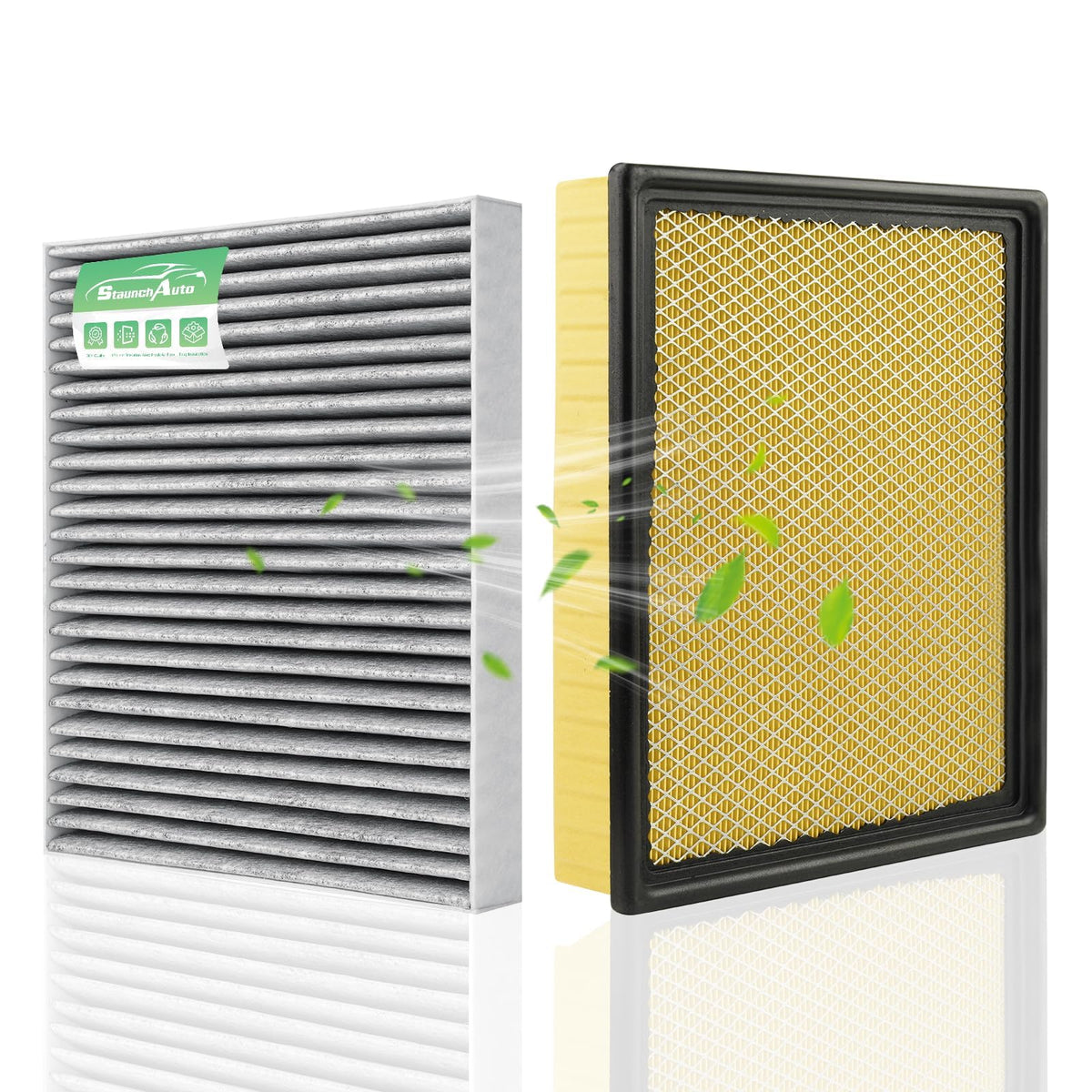 StaunchAuto engine filter for Silverado close-up shows durable build and airflow.