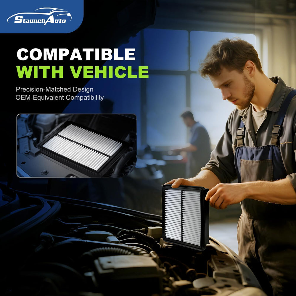 StaunchAuto multi-layer filtration captures dust and pollutants before entering cabin and engine.