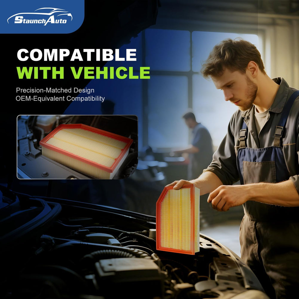 StaunchAuto multi-layer filtration captures dust and pollutants for cleaner interior air.