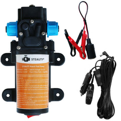 Steauty 12V fuel transfer pump front view for compact, portable fueling.