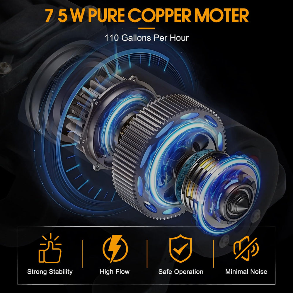 Steauty cigarette lighter cable powers the pump in the cab or vehicle.