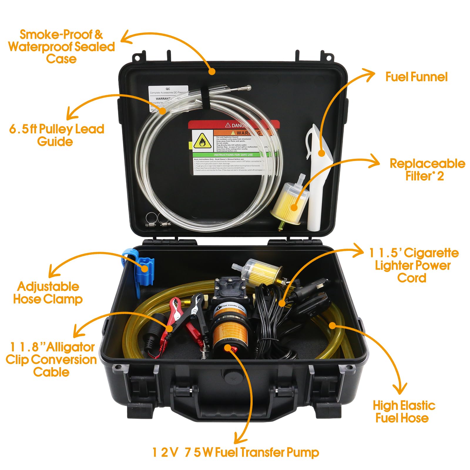 Steauty 110 GPH pump enables quick fuel transfers for boats and vehicles.