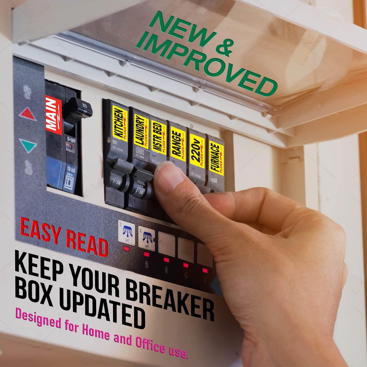 Steellabels can be applied directly to switches or circuit guides.