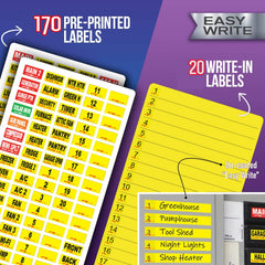 Steellabels pre-marked labels on sheets for fast setup.