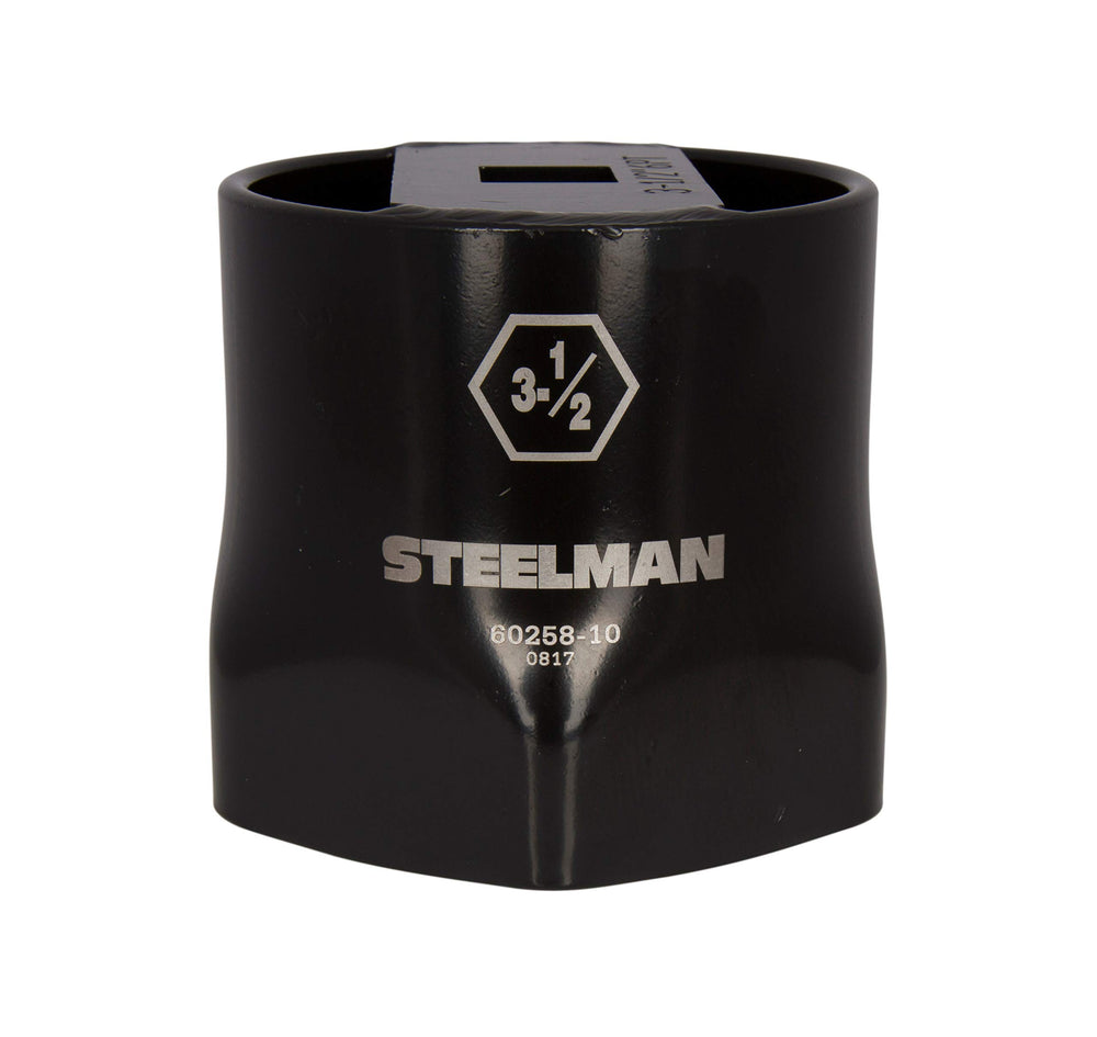Steelman locknut socket for wheel bearings, durable carbon steel with laser-etched markings for quick setup.