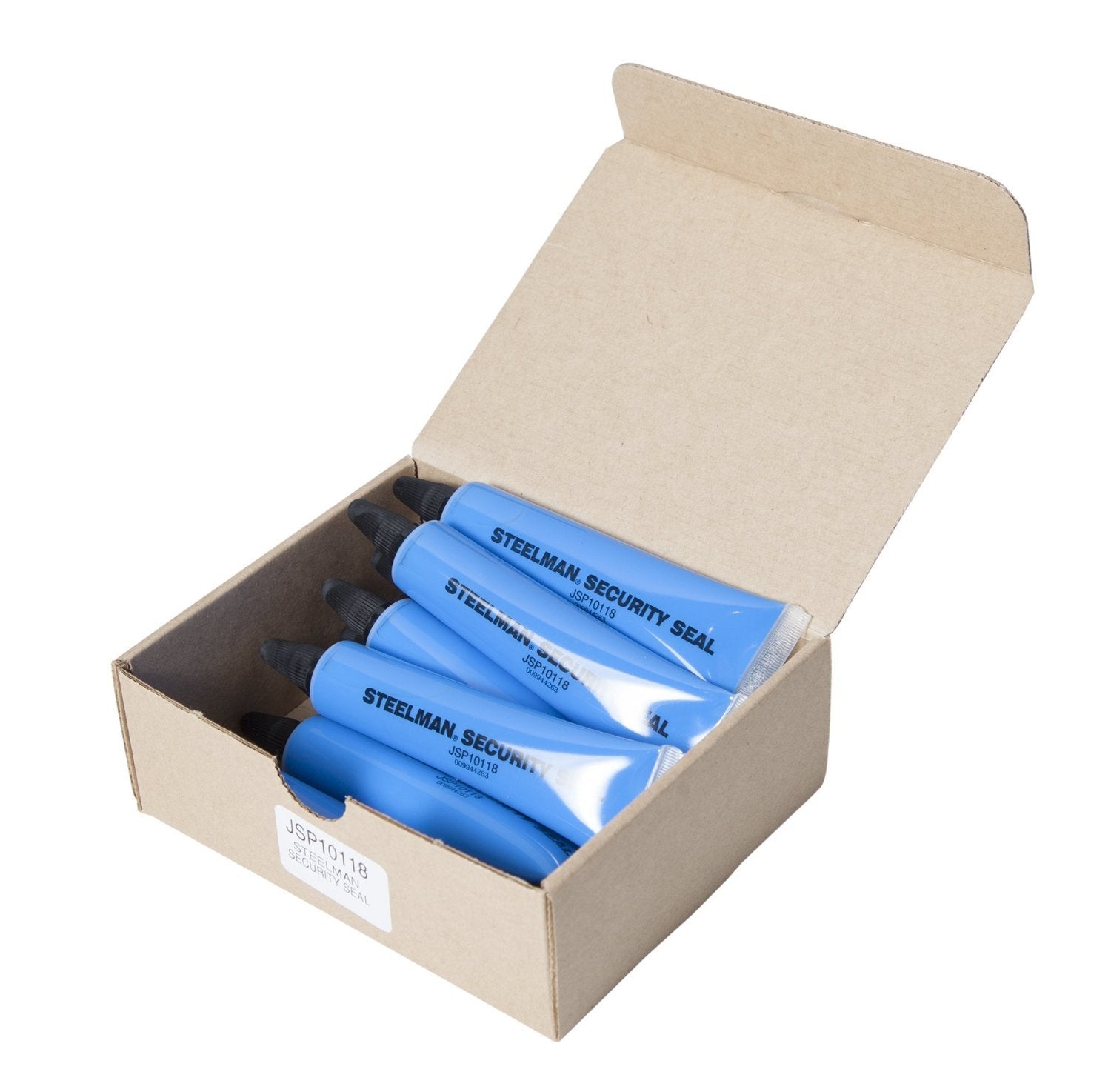 Steelman bright blue security seal on a fastener for tamper detection