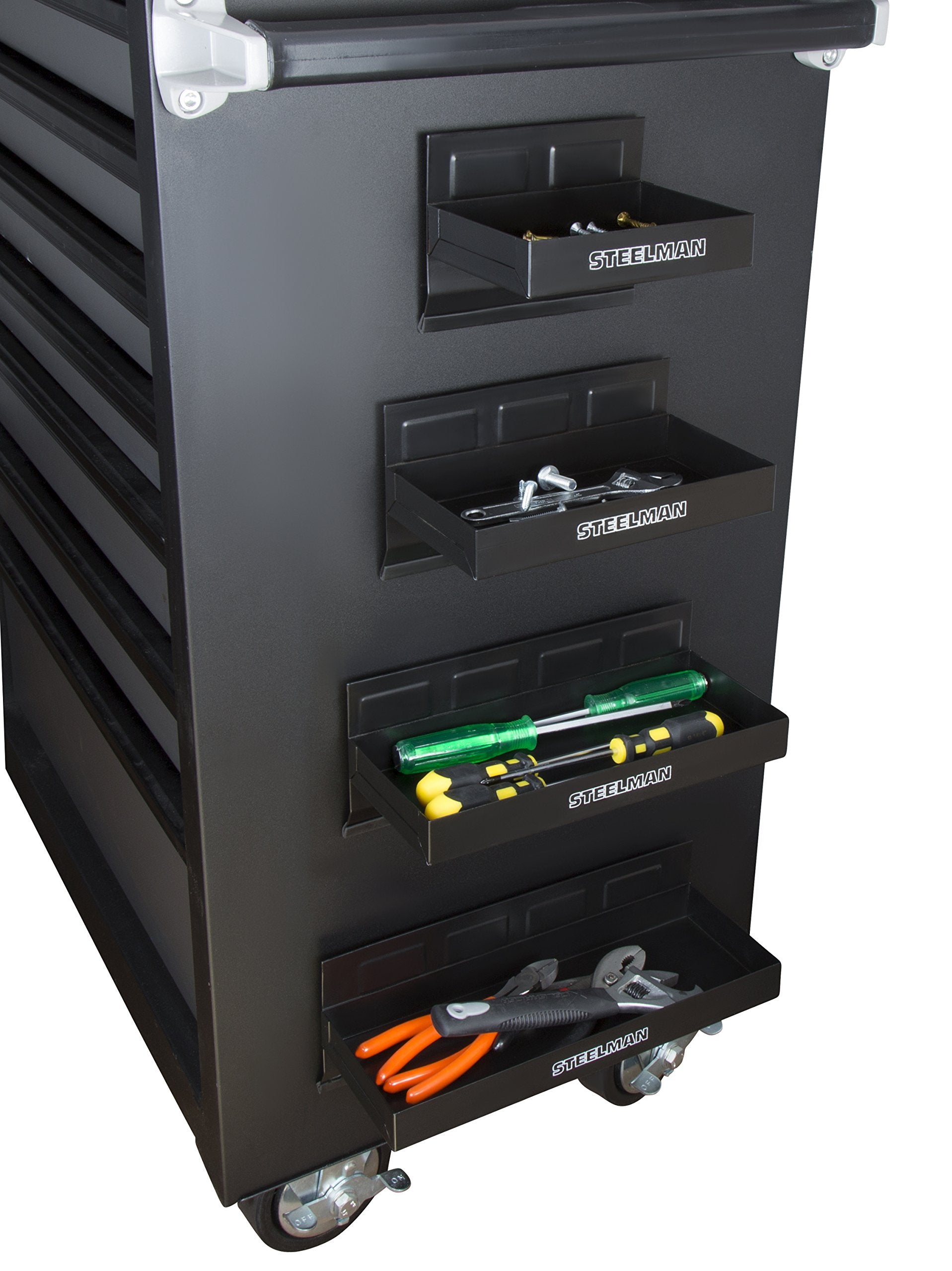 Steelman 6-inch non-marring magnetic tray with magnets and compact footprint.