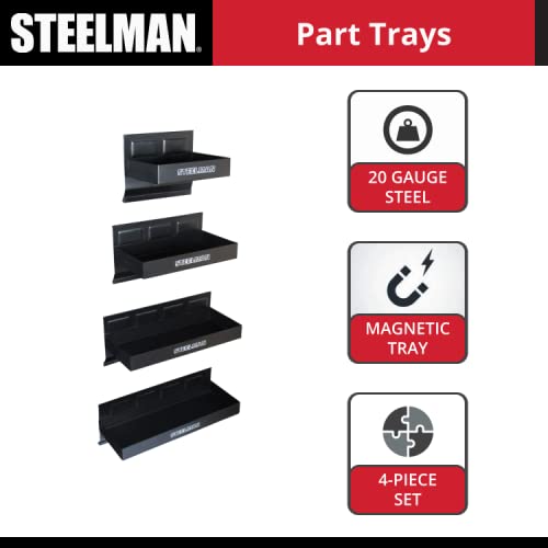 Steelman non-marring magnetic tray with rubber-protected contacts preventing scratches.