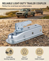 Stegewop 2in straight trailer coupler latch showing quick-lock mechanism for easy hitching.