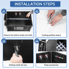 STEHEMO durable PP material construction shown for long-lasting car care storage.