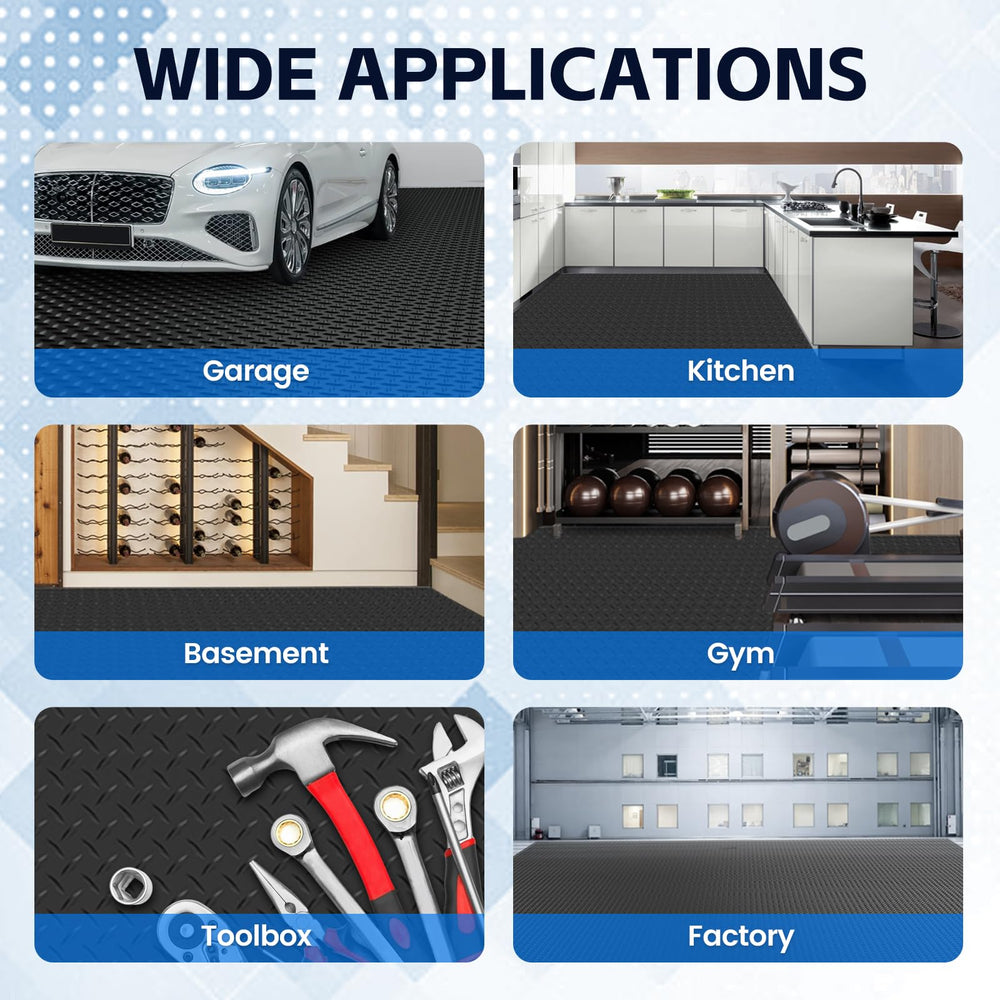 StellarStar durable PVC mat protects floors in garage, workshop, or trailer.