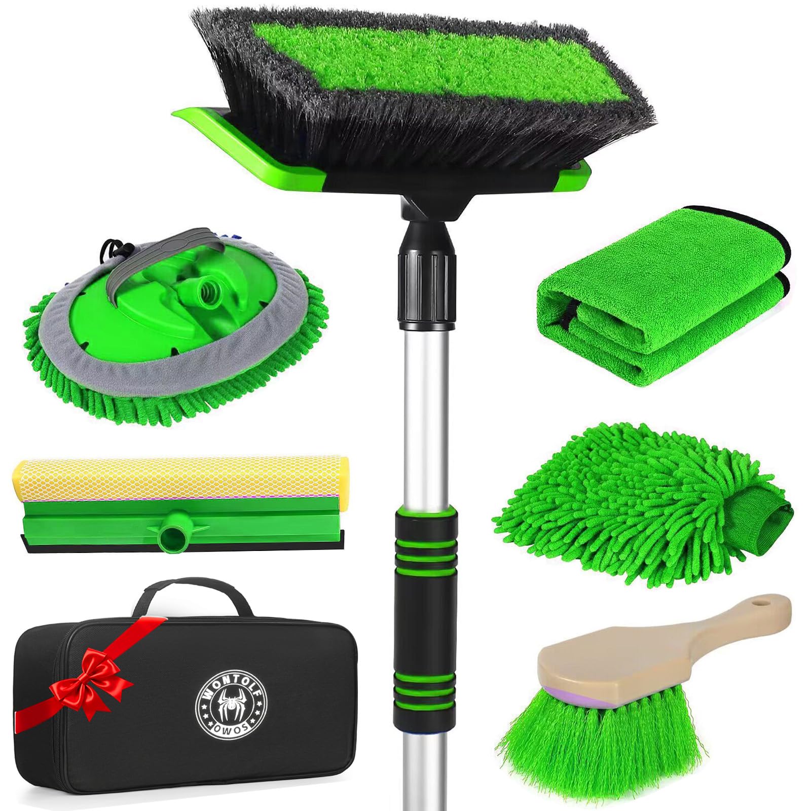 Stemni 62-inch car wash brush with aluminum poles reaching roofs safely.