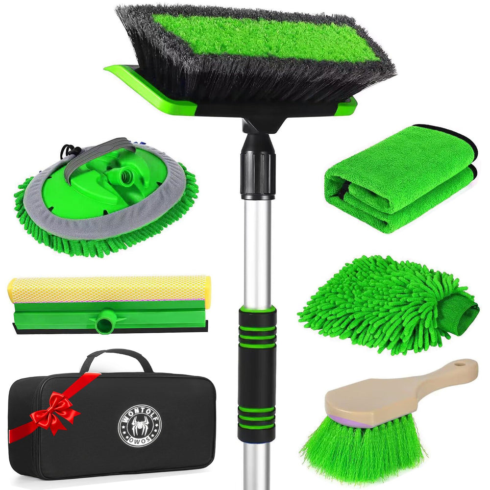 Stemni 62-inch car wash brush with aluminum poles reaching roofs safely.