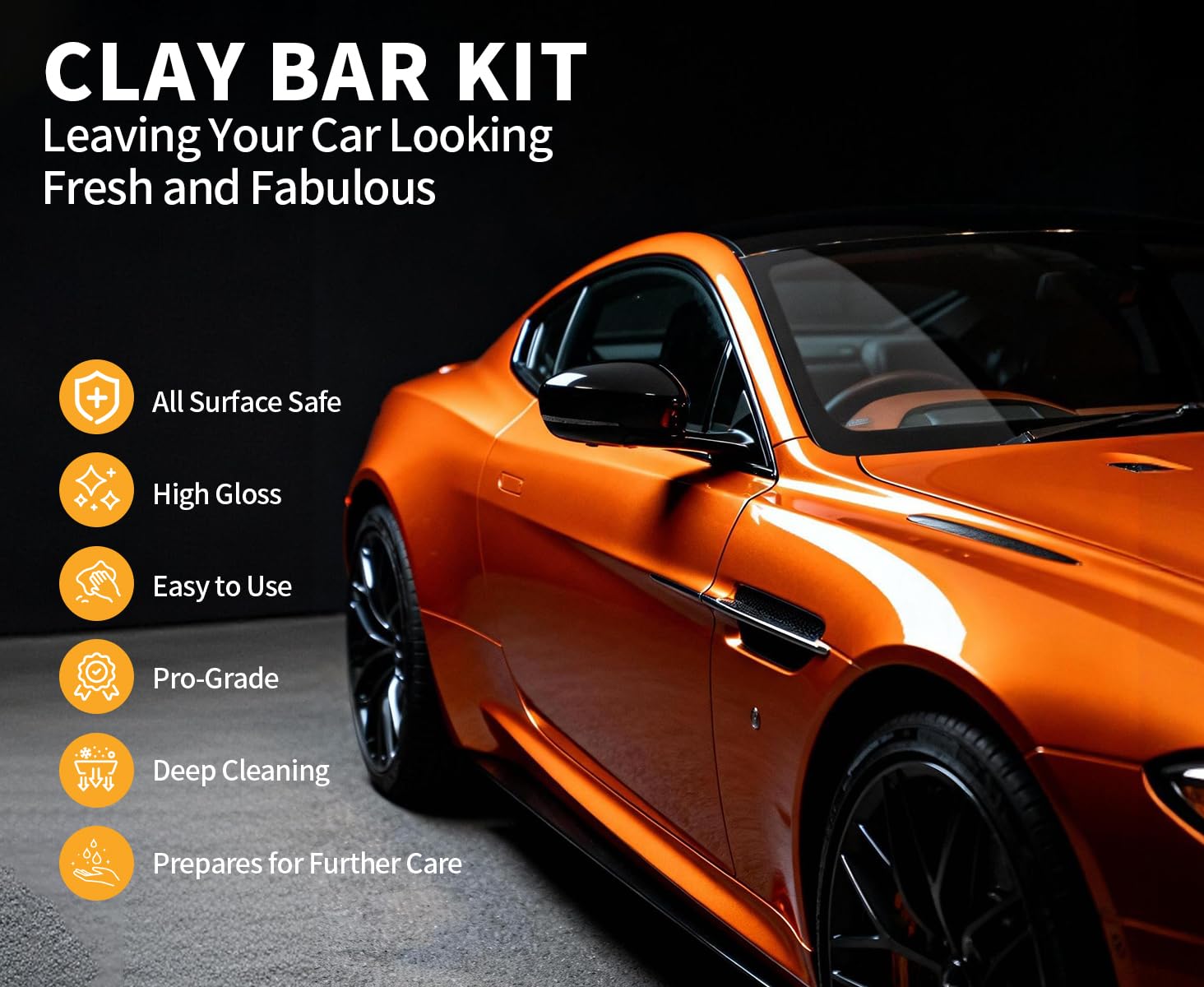 Stemni cleaning tools targeting headlights, chrome, and plastics for clarity.