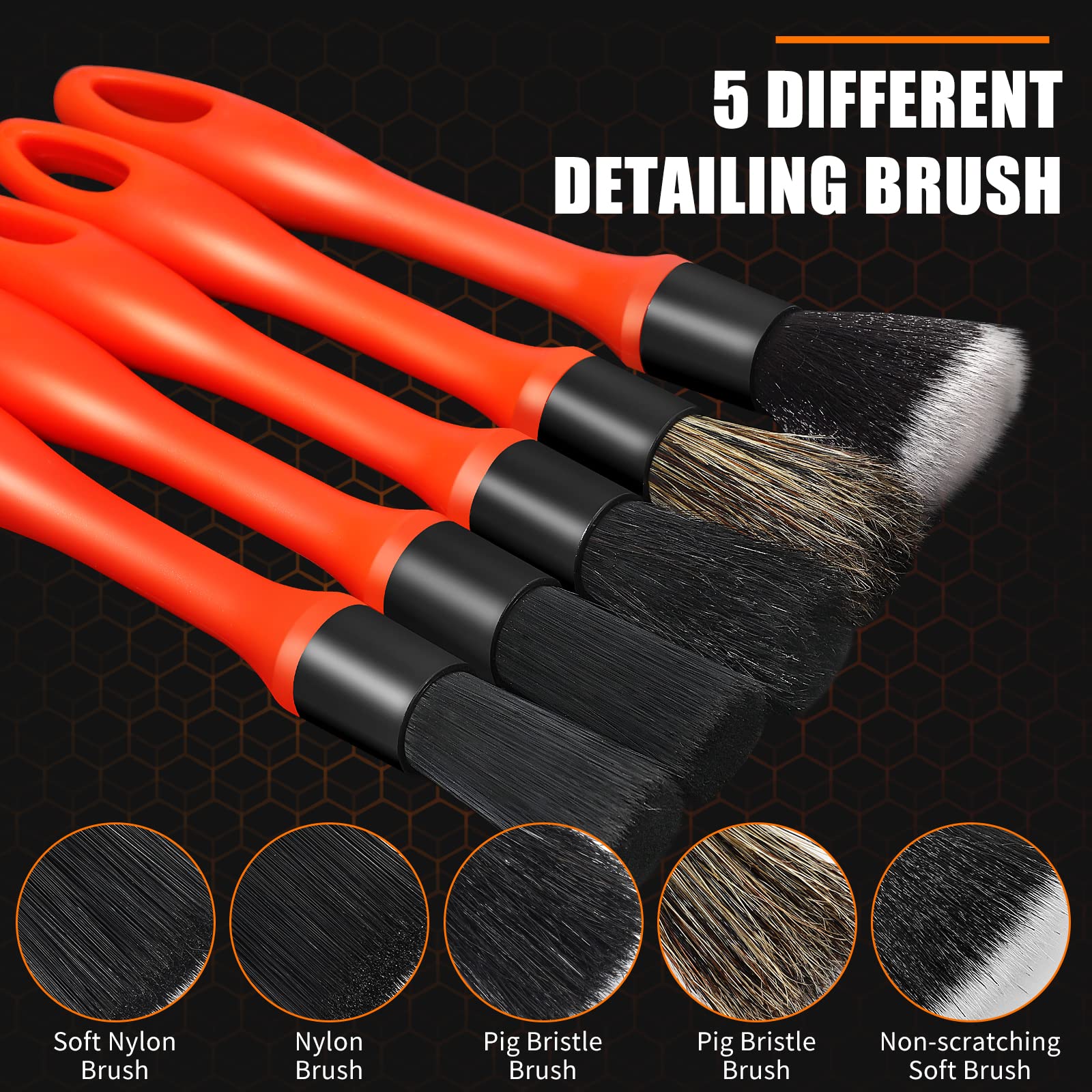 Stemni wheel brush targets rims for thorough cleaning.