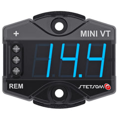 Stetsom MiniVT blue LED display close-up for legible voltage