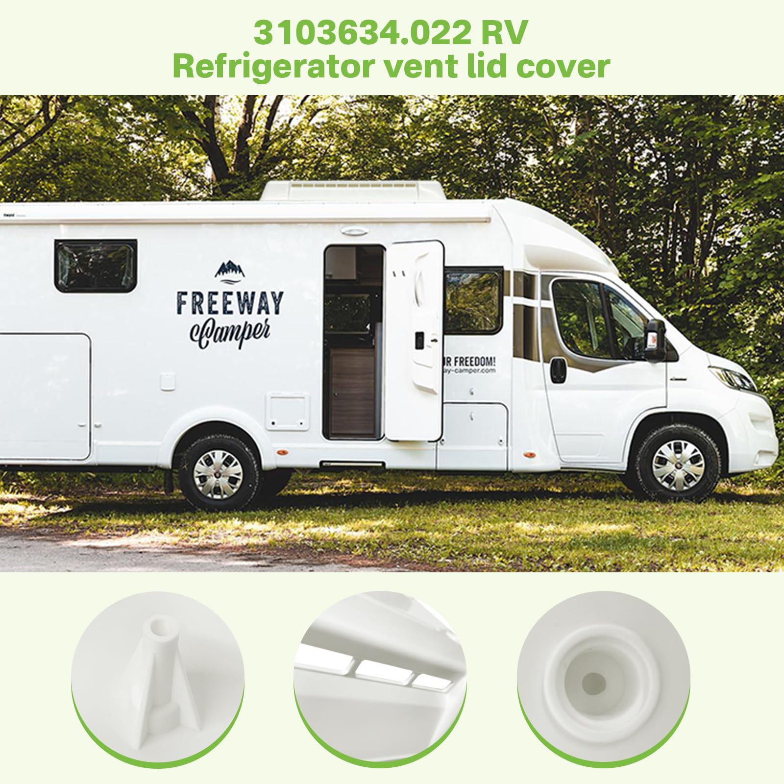 Sthovd Dometic white vent cover kit is quick to install.