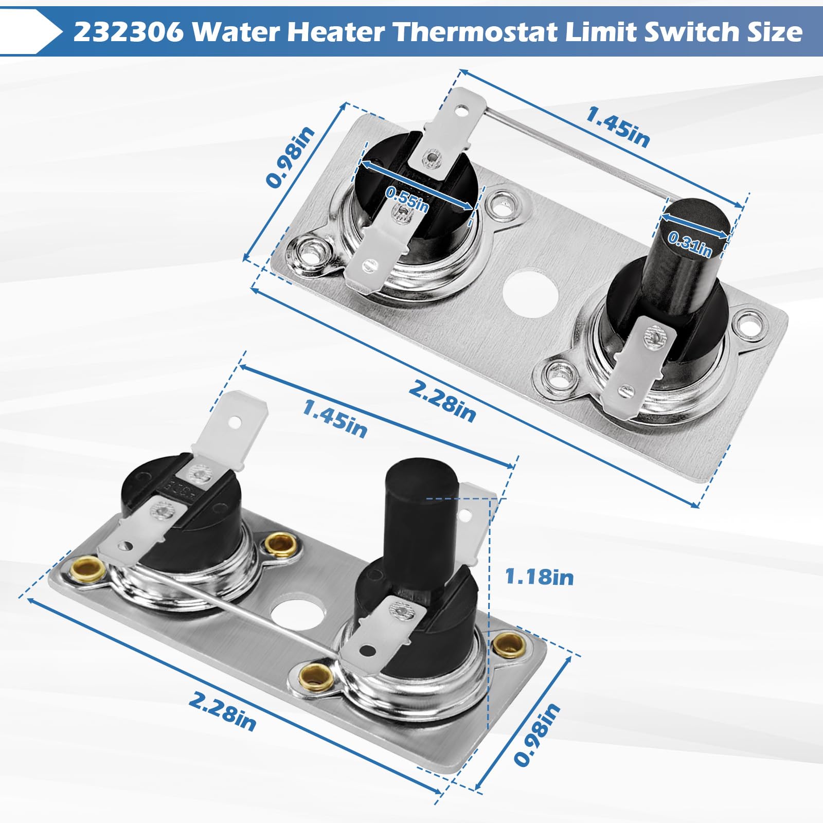 Dual 12V and 120V control design for RV water heater.
