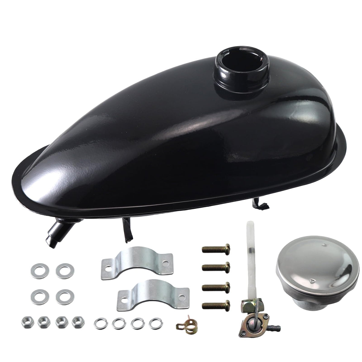 Sthus 4l petrol tank front view for reliable fuel storage on motorized bikes.