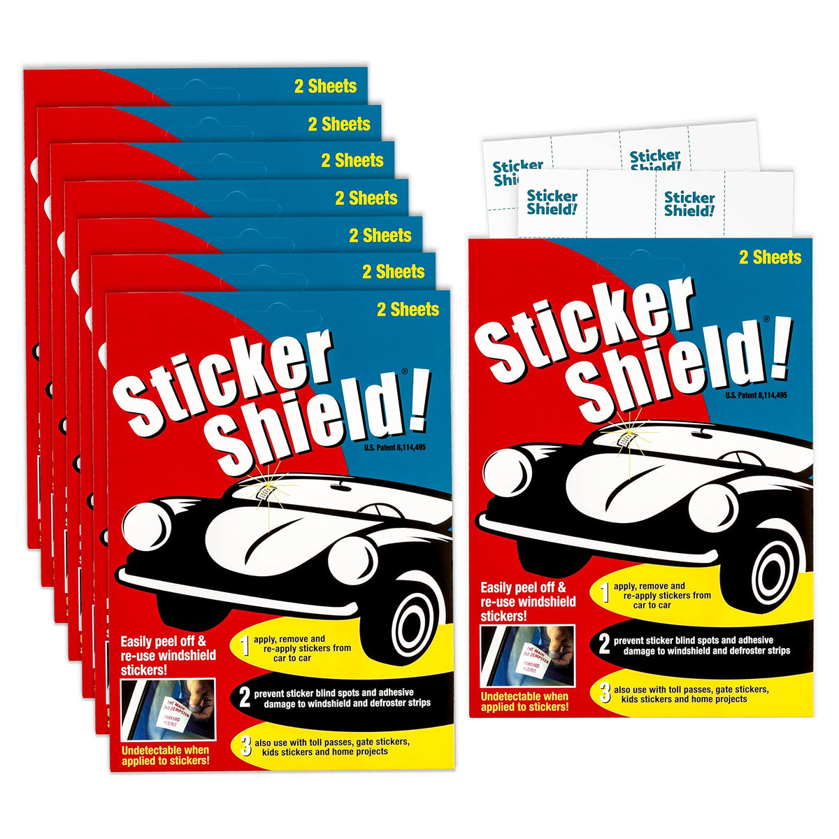 STICKER SHIELD windshield applicator enables seamless transfer between cars.