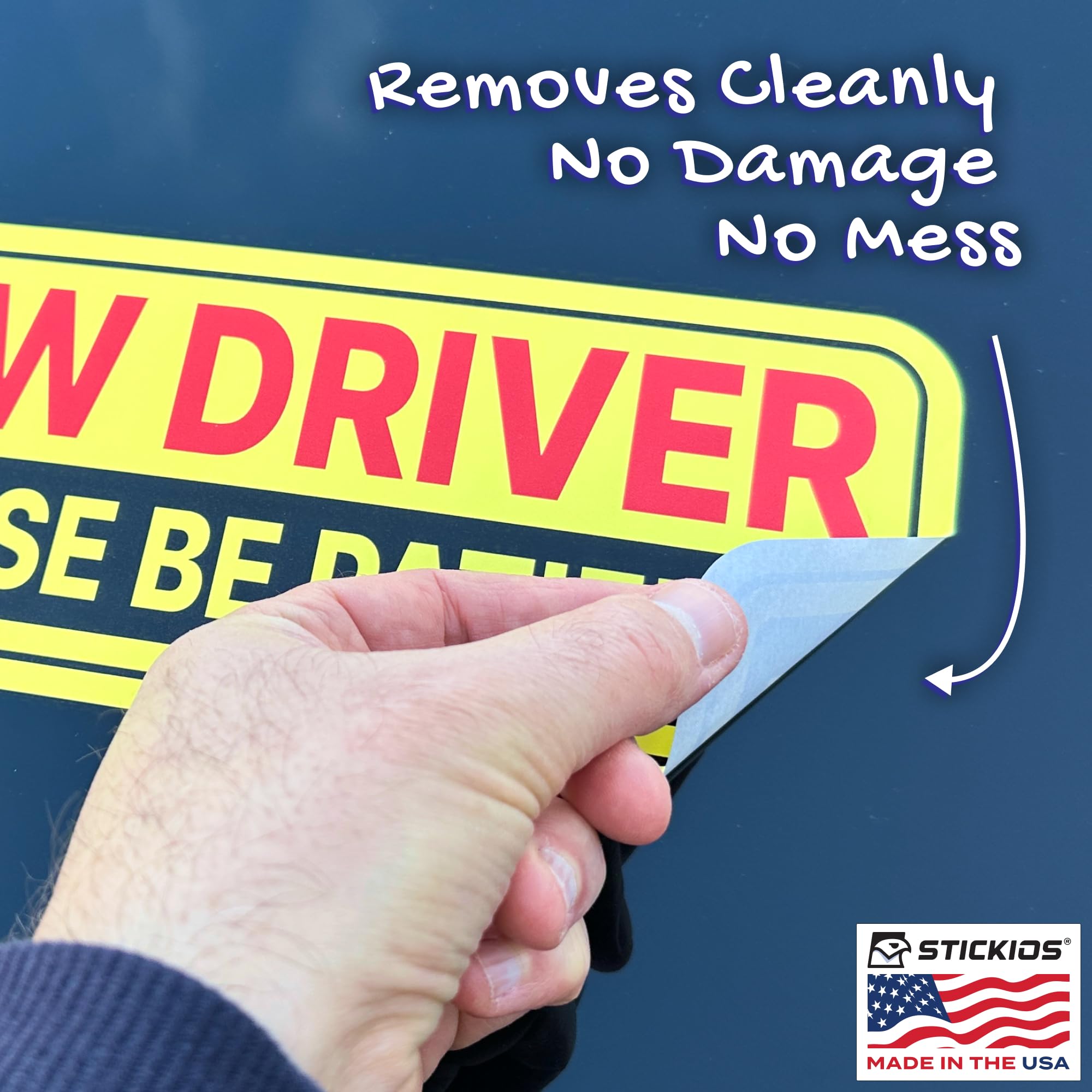 USA-made label shown on packaging for Stickios decals.