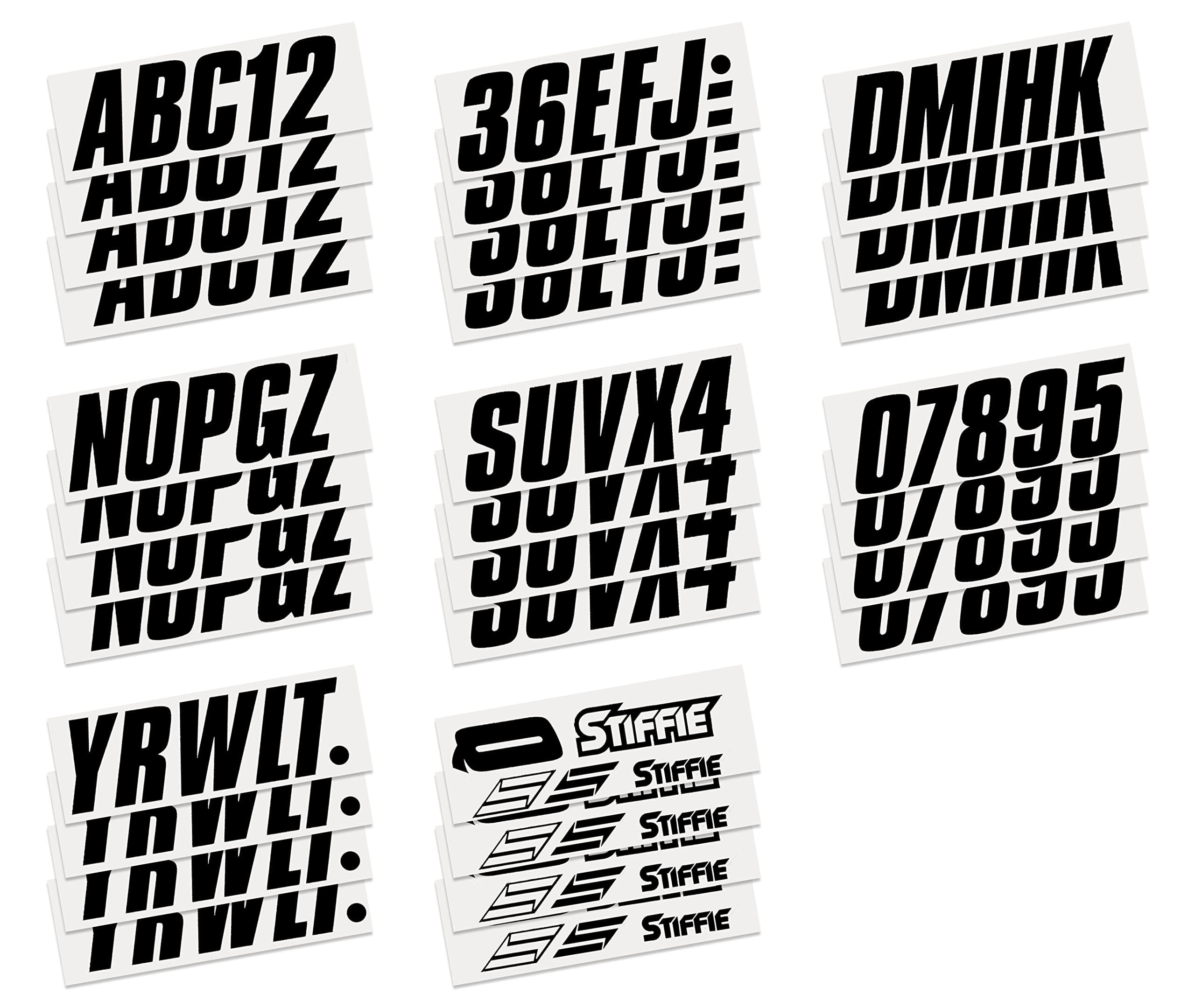 Stiffie UV-coated outdoor vinyl decals resist fading in sun and salt.