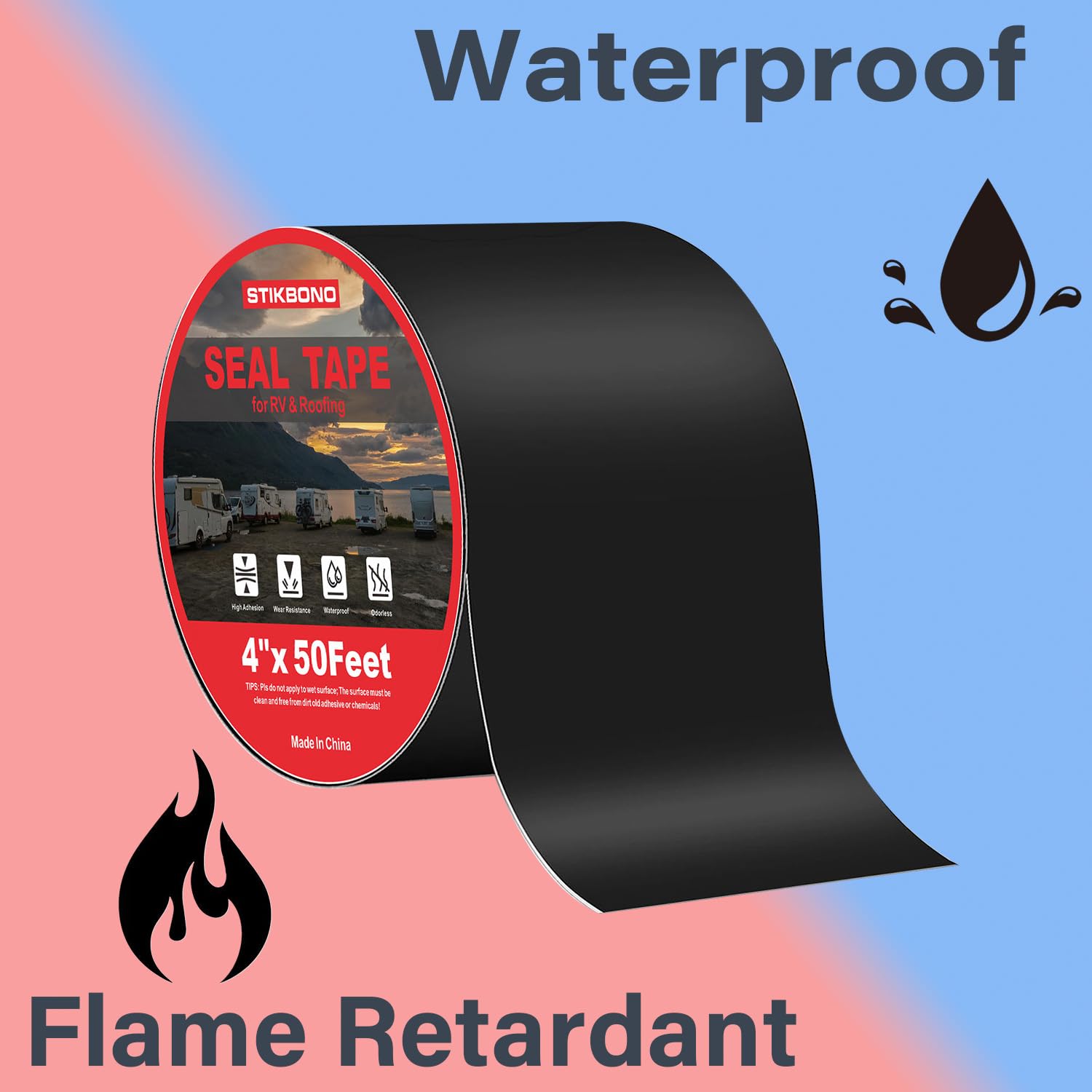 STIKBOND weatherproof-tape guards outdoor surfaces from moisture and temperature changes