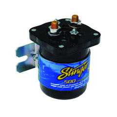 Stinger SGP35 relay isolates a secondary battery for marine and powersports use.