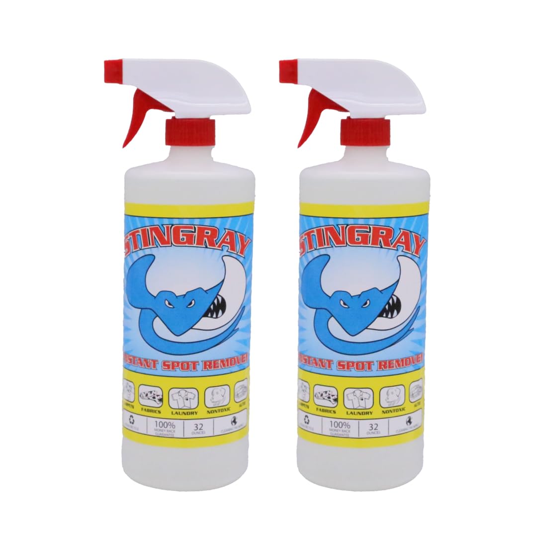 Stingray Spot Remover bottle pour demonstrates direct stain spray