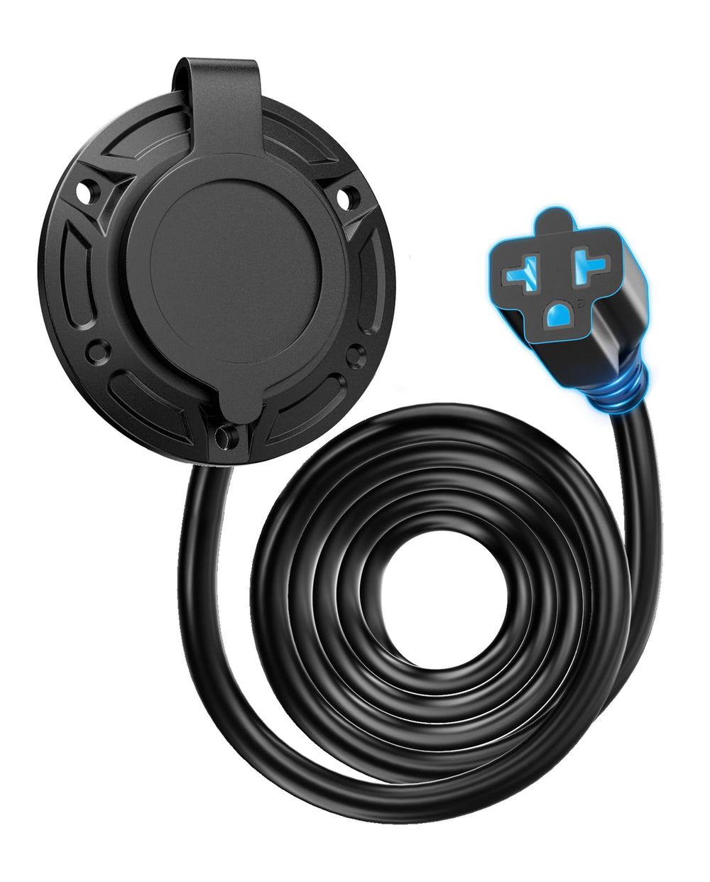 stio 20A 125V AC port plug with rugged outdoor design for RV connections