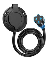 Stio 20A 125V inlet front view for rugged outdoor RV power.