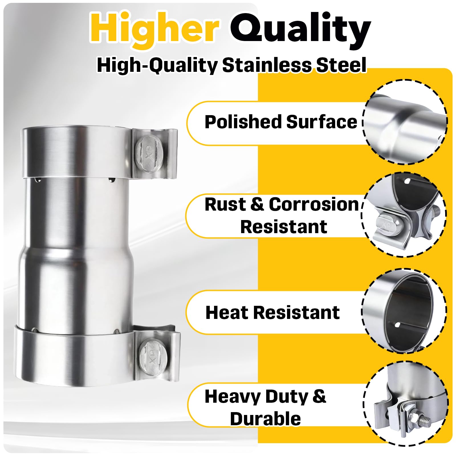 Stitokg exhaust seal with leak-proof design minimizes gaps around joints.