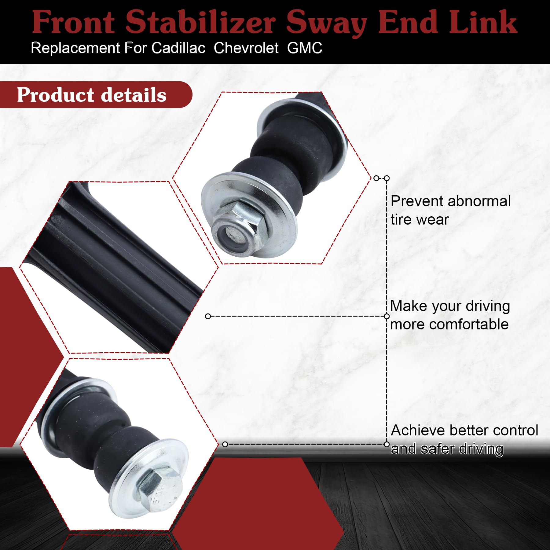 Stiueoav K700432 front-stabilizer-end-link for Silverado 1500 promotes stable steering