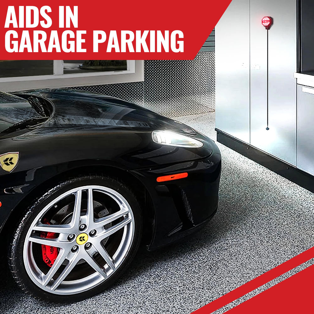 STKR Concepts LED indicator light displays green, yellow, or red for parking guidance.
