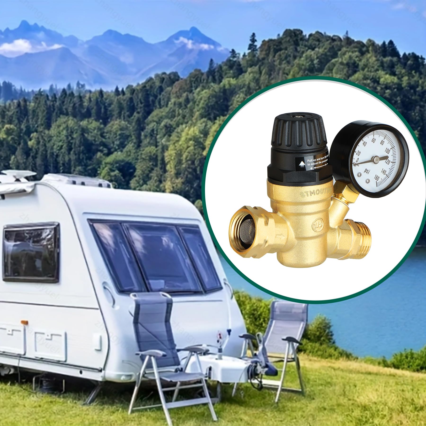 STMOUTUO 3/4-inch hose thread ensures easy RV compatibility.