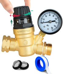 STMOUTUO RV water pressure regulator package ready for quick installation.