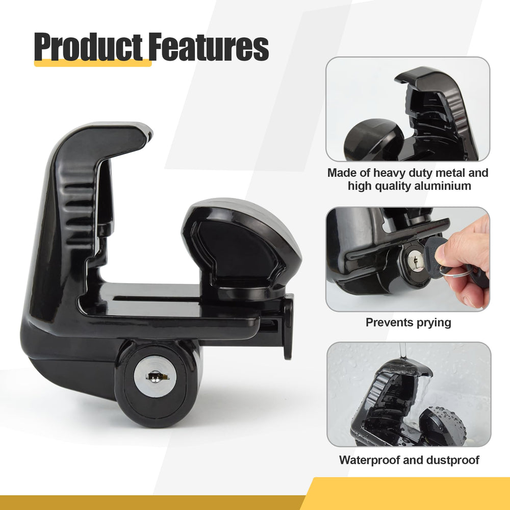 Stochastic Box trailer lock keyhole closeup emphasizing rekeyable security feature