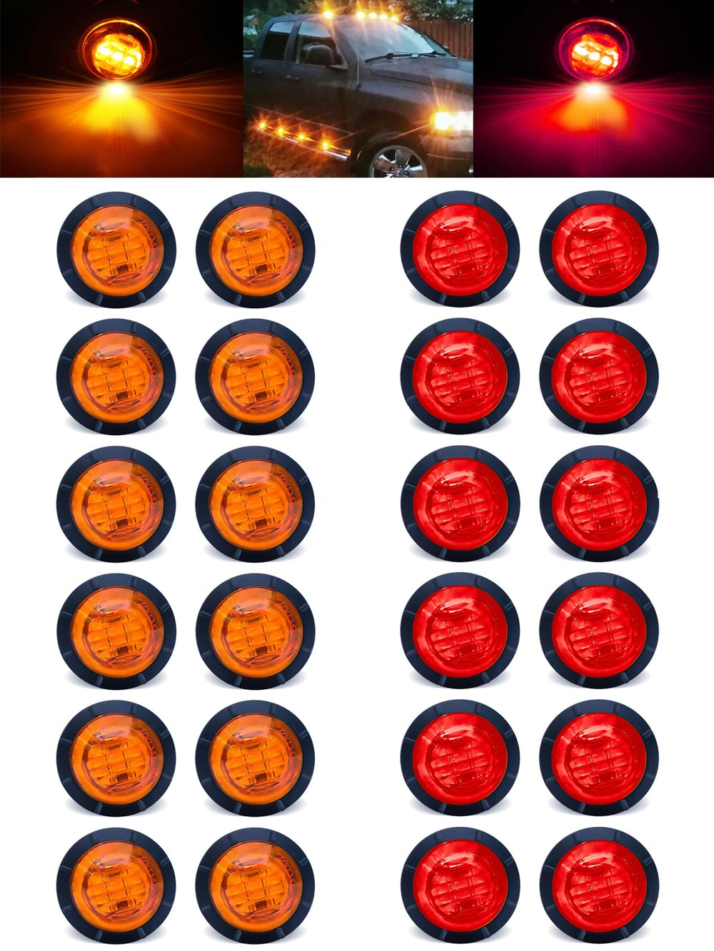 STODER 3-4inch amber trailer marker light for high visibility