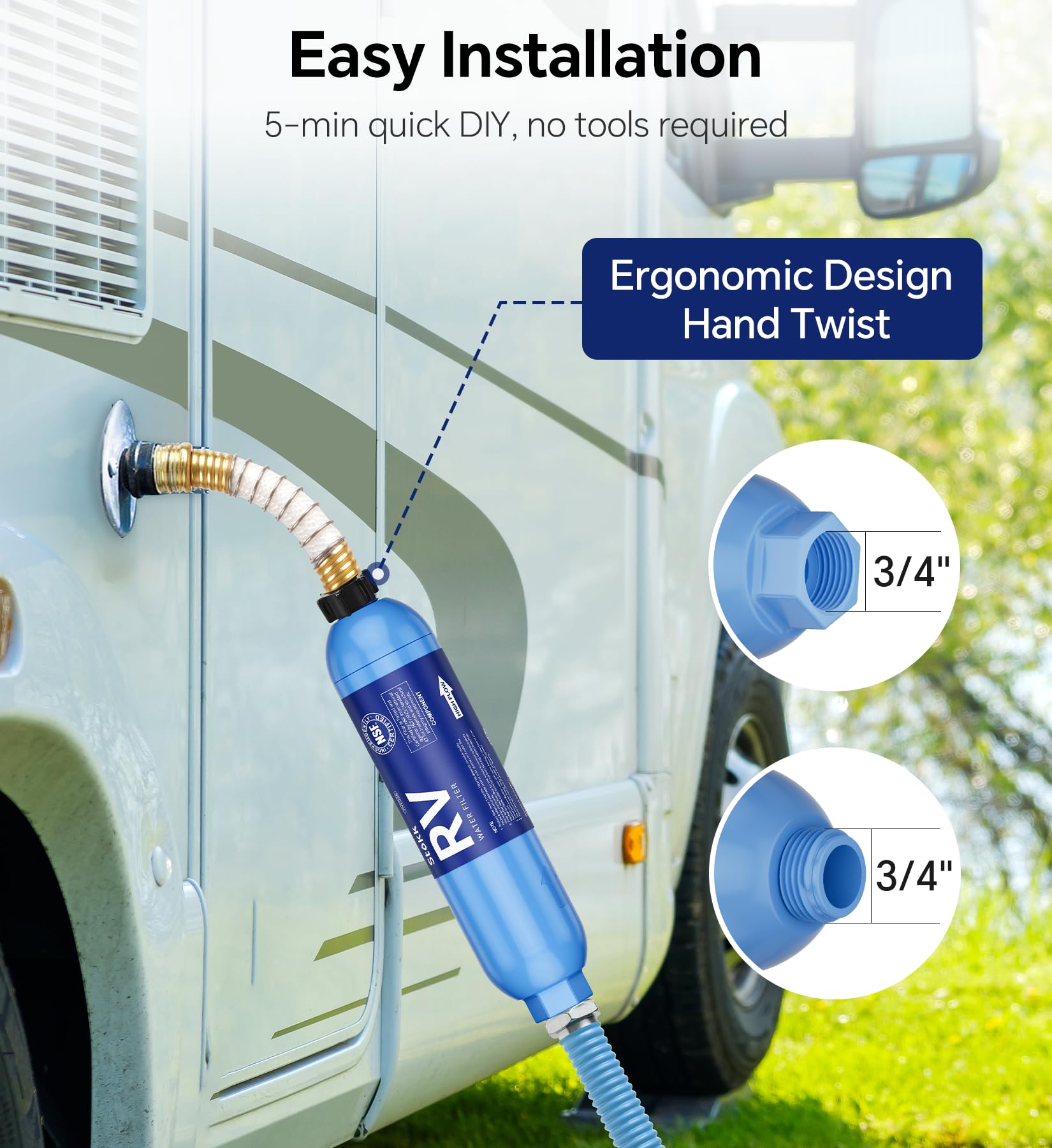 Silicone washer base delivers reliable, leak-free performance.