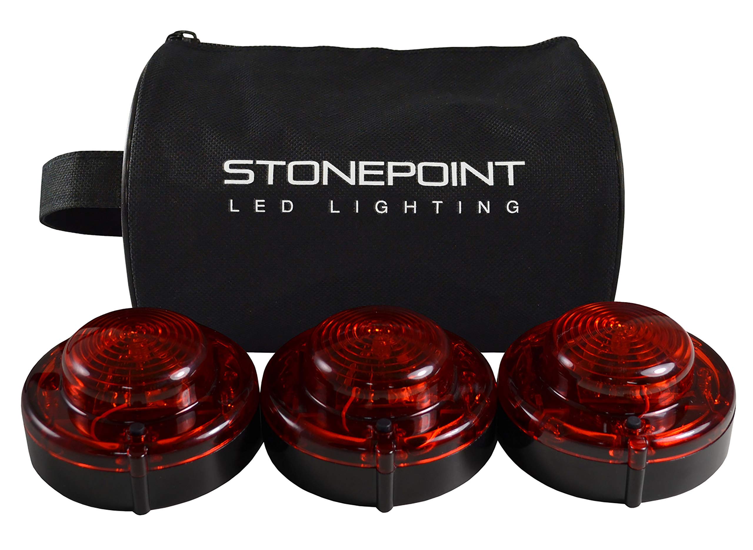 StonePoint LED emergency beacon with magnetic base for roadside safety.