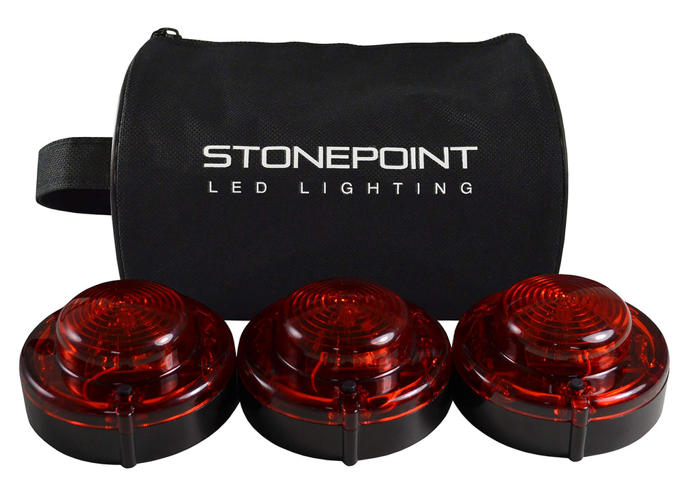 StonePoint LED emergency beacon with magnetic base for roadside safety.