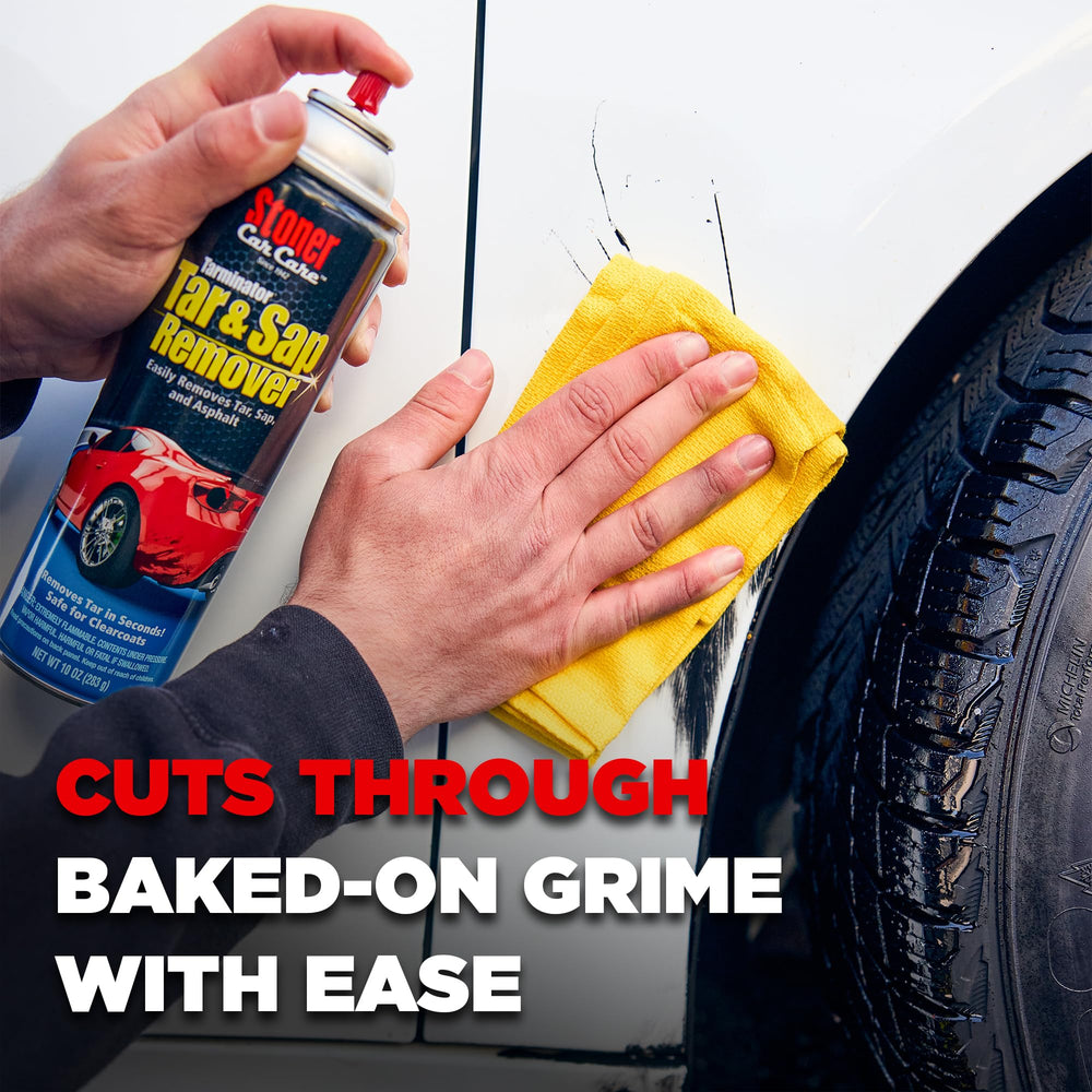 Stoner Tarminator chrome-safe formula keeps shine while lifting grime.
