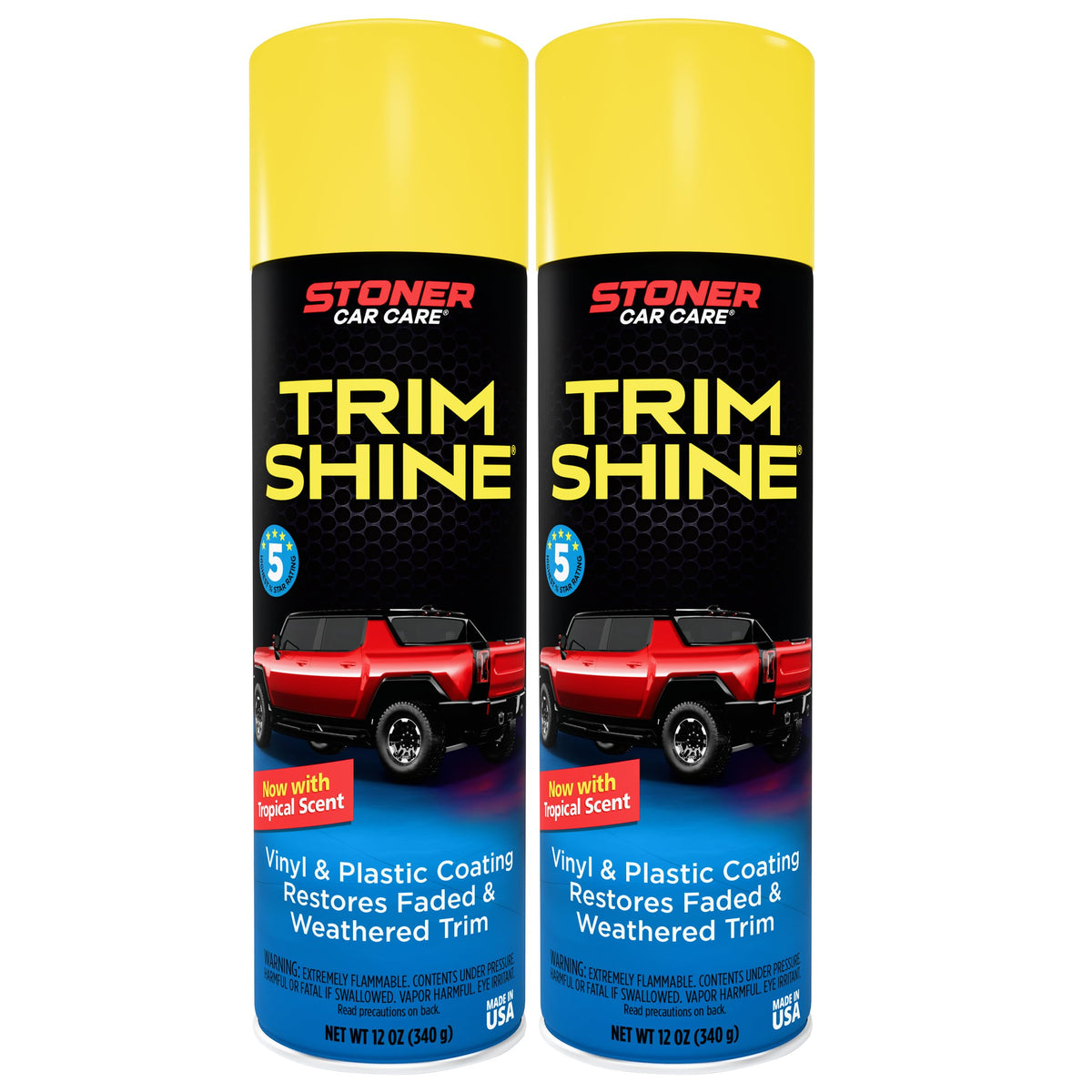 Stoner Car Care Trim Shine aerosol applying even coverage to trim